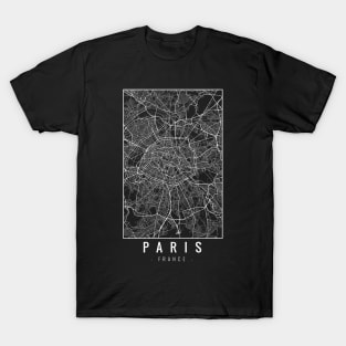 Paris France Minimalist Map T-Shirt